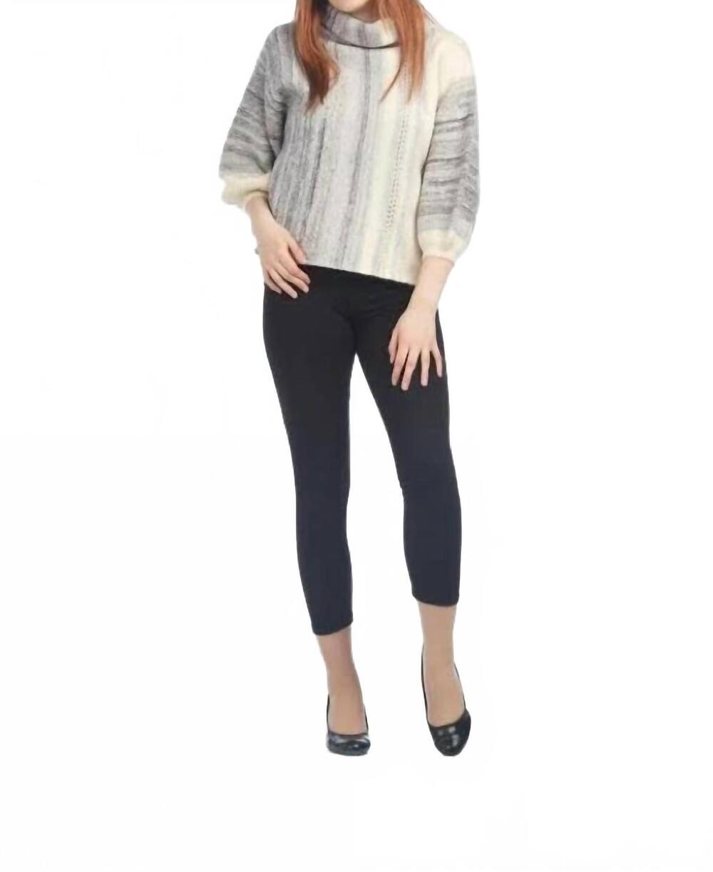 NEW PAPILLON oversized cowl neck sweater with balloon sleeves in cream